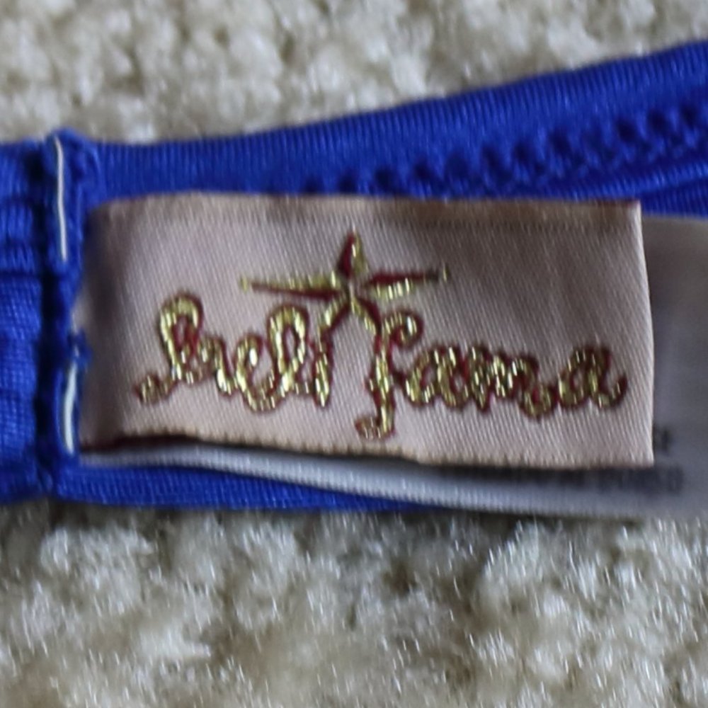 Luli Fama Blue Fringe Swim Halter Bikini Top M - Picture 9 of 11